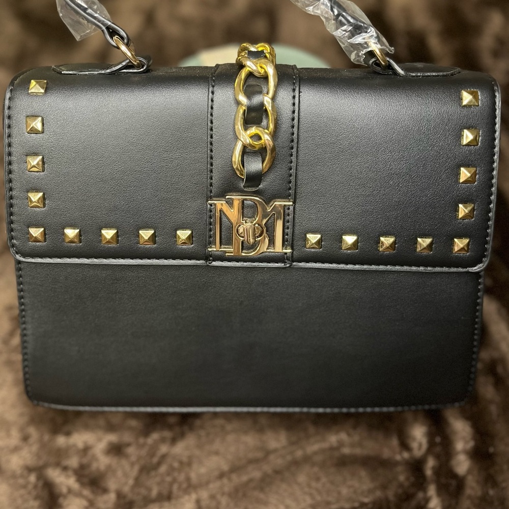 MAKE AN OFFER. Black and Gold Studded BADGLEY MISCHKA bag.